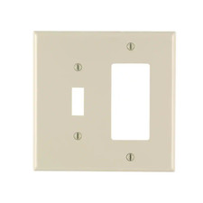 2-Gang Light Almond 1-Toggle / 1-Decora/Rocker Nylon Midway/Midsize Wall Plate