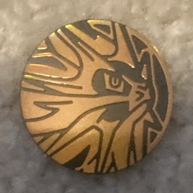 Pokémon TCG Solgaleo Embossed Metal Flip Coin - Black & Gold