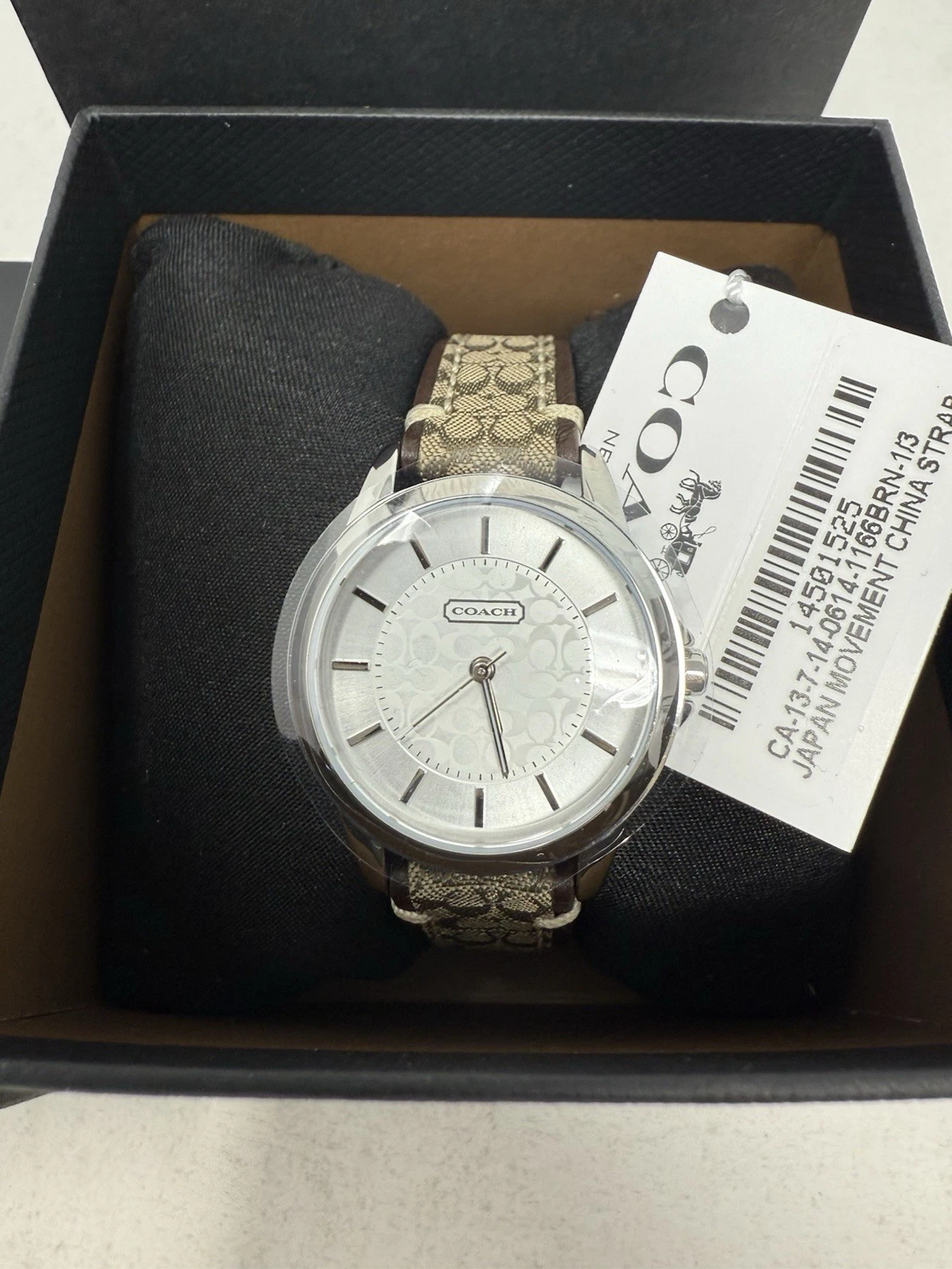 Nuovo con scatola ? Orologio Coach donna classico firma 31 mm quarzo 14501525 marrone $195