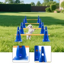 Dog Agility Hurdle Cone Set Football Training Cones Field Warning Rod