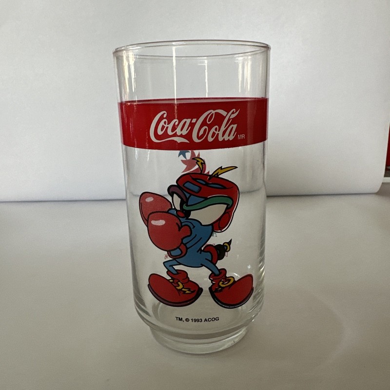 1996 Coca Cola Glass Olympic Games AMascot Playing Soccer