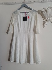 VERY Cream Lace Dress Size 16 New