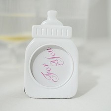WHITE PINK 4 Mini 4" PICTURE FRAMES Feeding Bottle Baby Shower Favors Party Home