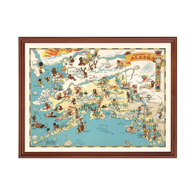 Old Map of Alaska 1935 - Vintage Alaska Art