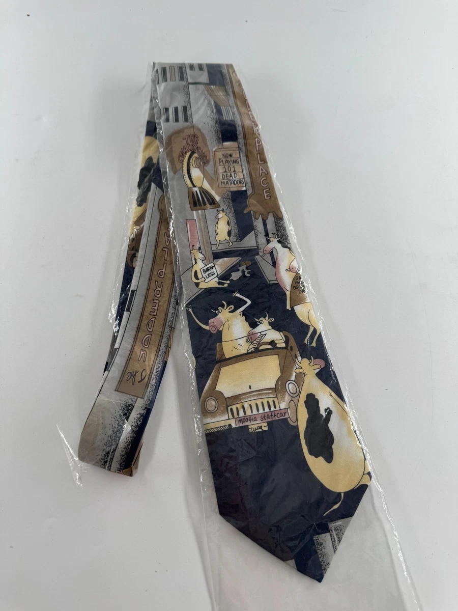 FAR SIDE Silk Necktie "Cows in the City" - Brand New