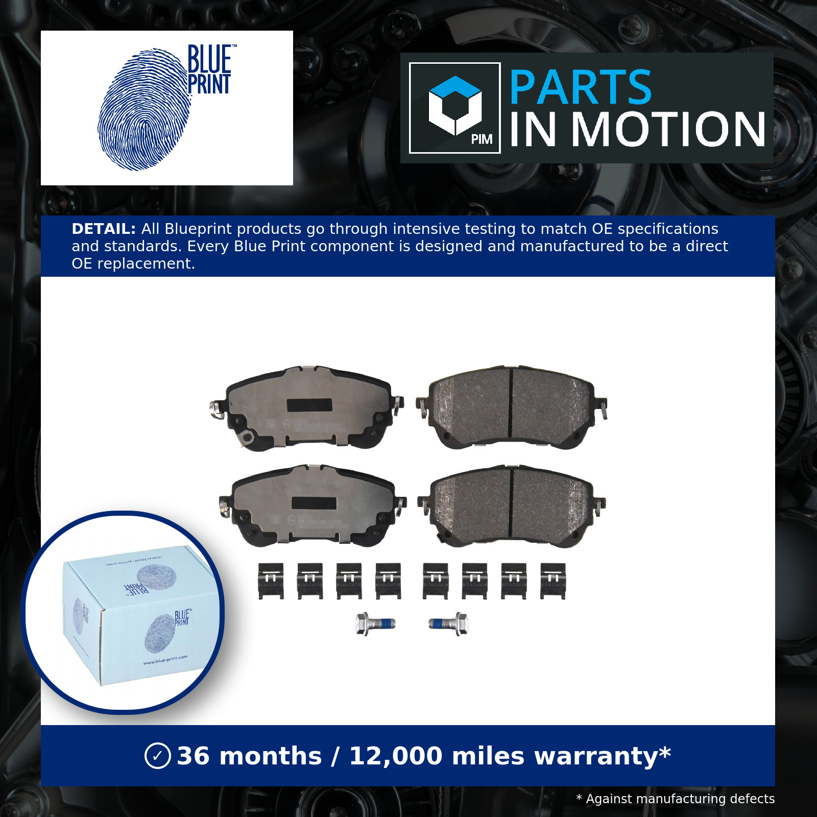 Brake Pads Set fits TOYOTA YARIS MXPB10 1.5 Front 2020 on M15A-FKS Blue Print