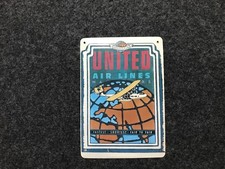 Blechschild Flugzeug Pilot 1990 Werbung Reklame AK  kein Email United Airlines