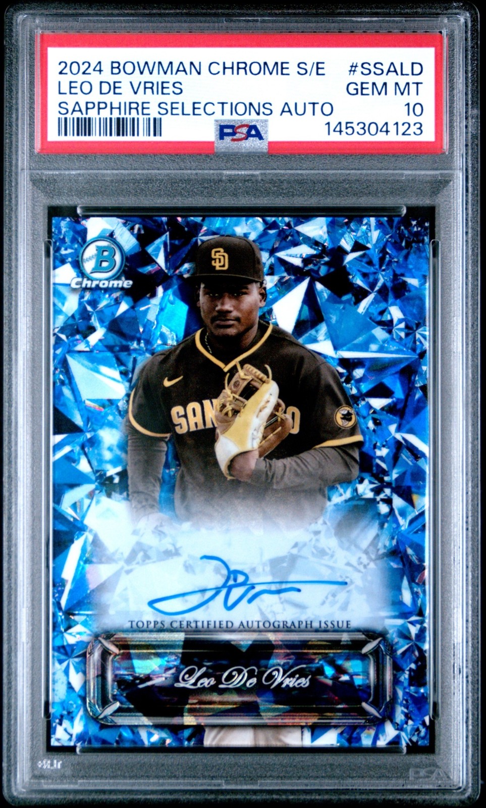 2024 Bowman Chrome Sapphire Leo De Vries Selections Auto #SSA-LD PSA 10