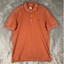 Lacoste Mens Vintage Washed Orange Polo Shirt Size 5