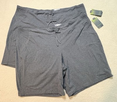NWT TEK GEAR Women s Shorts Size 3X Gray Plus Size Side Pockets Ultrastretch 2PR