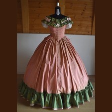 1860s Civil War Dress 19th Century Victorian Vintage Southern Evening Dress