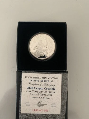 Silver Shield 1 oz Crypto Series #7 2020 Crypto Crucible Proof w/ COA (Last 1)