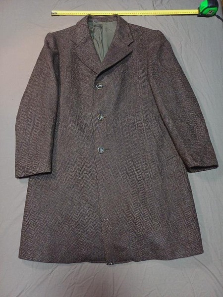 Men Vintage Duquenne Coat Burgundy Wool 38 / M /