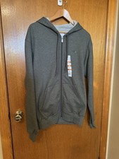 Champion ECO Olive Oak Heather Gray Full Zip Men  s Hoodie Sweatshirt Medium NOS