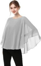 Capes for Womens Casual chiffon shawl Casual Chiffon Cape Sheer shawls and wraps