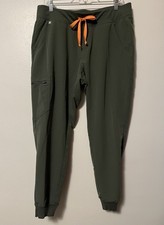 Figs Zamora Jogger Scrub Pants Womens Large Olive Green Technical Collection