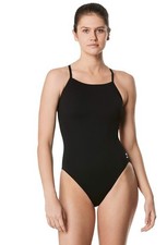 Speedo Women's Team One-Piece Swimsuit Crossback Solid Black Size 14/40