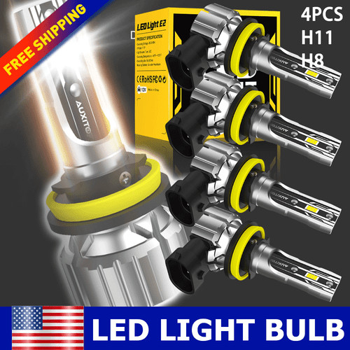 2PCS/4PCS H11 H9 LED Headlight Bulbs Low Beam Super Bright 200W 360000LM White