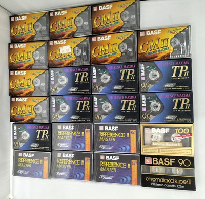 [ New ] BASF CM II 90 & BASF TP II 90 etc. Cassette Tape lot of 23 260401