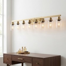51'' Modern Gold Vanity Light 8 Lights Bathroom Wall Sconce Fixture Over Mirror
