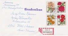 1982 Germany registered cover sent from Augsburg to Vohl
