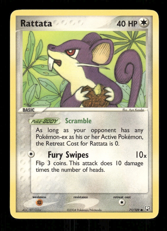 Pokémon TCG EX Team Rocket Returns Rattata 71/109