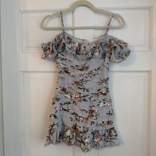 ASTR The Label Floral Mini Off-Shoulder Ruched Size XS Dress