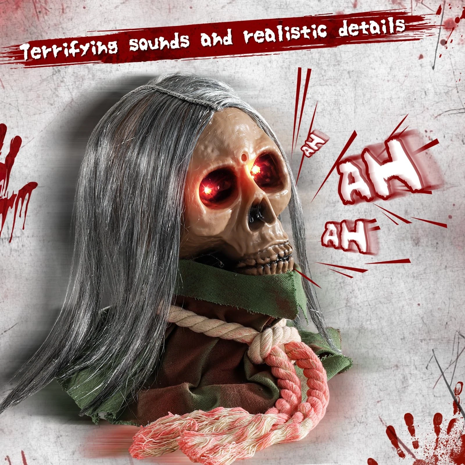 Halloween Outdoor Decorations,Animated Scary Walking Skeleton Decor with Cree... - Picture 7 of 7