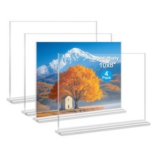 Acrylic Picture Frames 8x10 inches, 4 Pack Clear Plastic Picture Frames Holde...