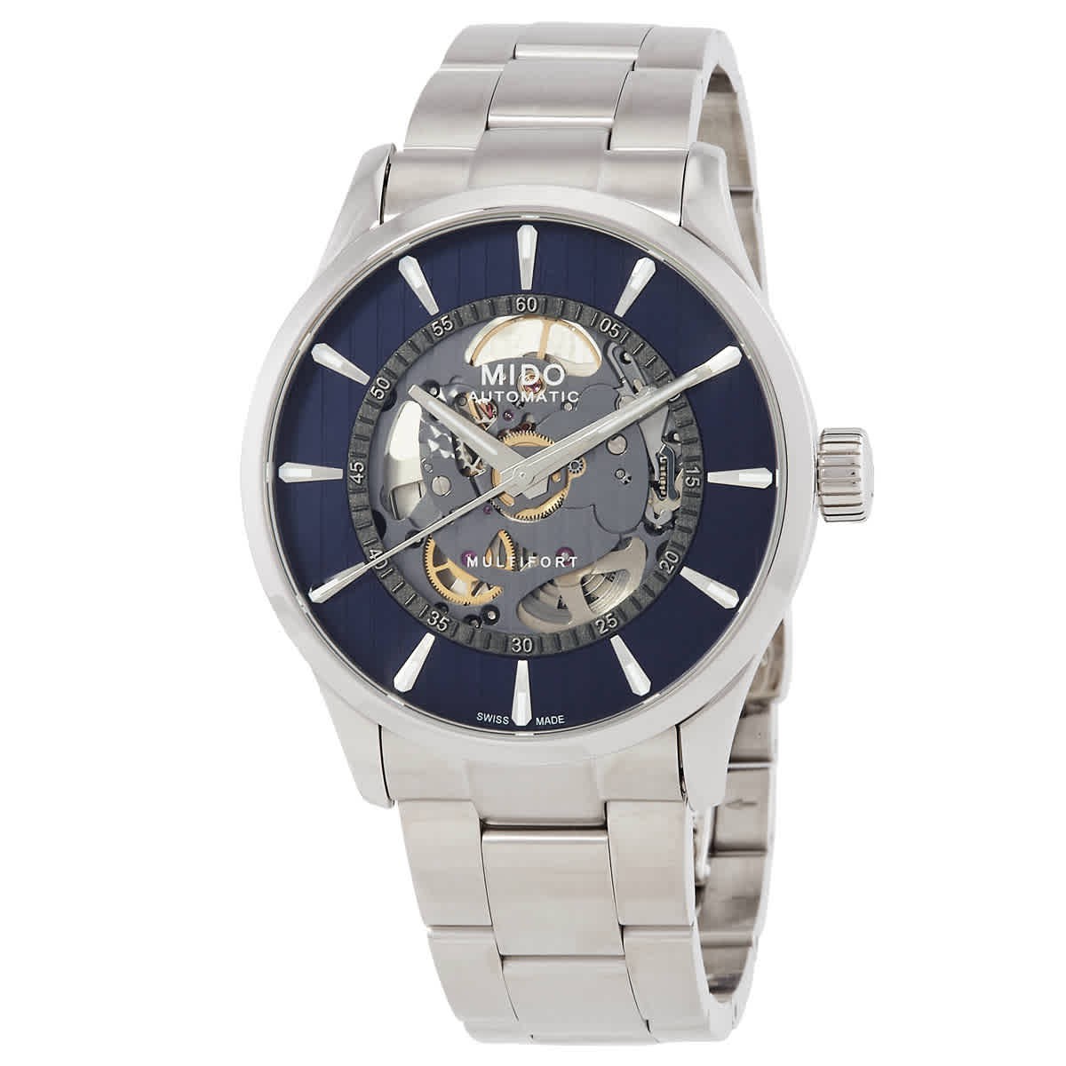 Mido Multifort Skeleton Automatic Blue Watch