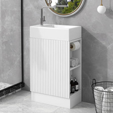 18.6" Small Bathroom Vanity with Sink - Bathroom Cabinet with Two-Tier Shelf, To