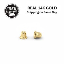 14K Solid Gold Screw Back Earring Backs Secure Replacement Nuts in Yellow White
