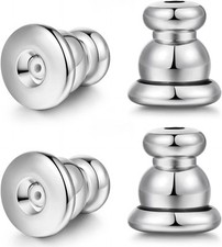 Locking Earring Backs for Studs, Hypoallergenic Silver Bullet 2 Pairs