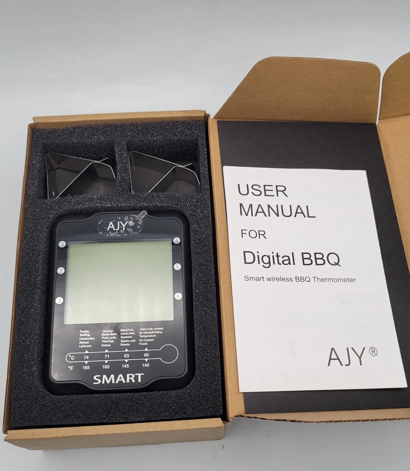 AJY Smart Wireless BBQ Thermometer Digital Meat Probe Set ~ 6 Available Probes
Opens in a new window