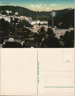 Postcard Marienbad Mariánské Lázně Straßenblick 1913