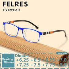 Unisex Anti Blue Light Reading Glasses Highly Strength Reader 6.25 6.5 To 8.0