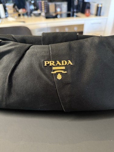 Prada Silk Satin Clutch In black - Picture 3 of 7