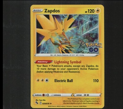 Zapdos 029/078 Pokemon GO Holo Holo Rare PGO
