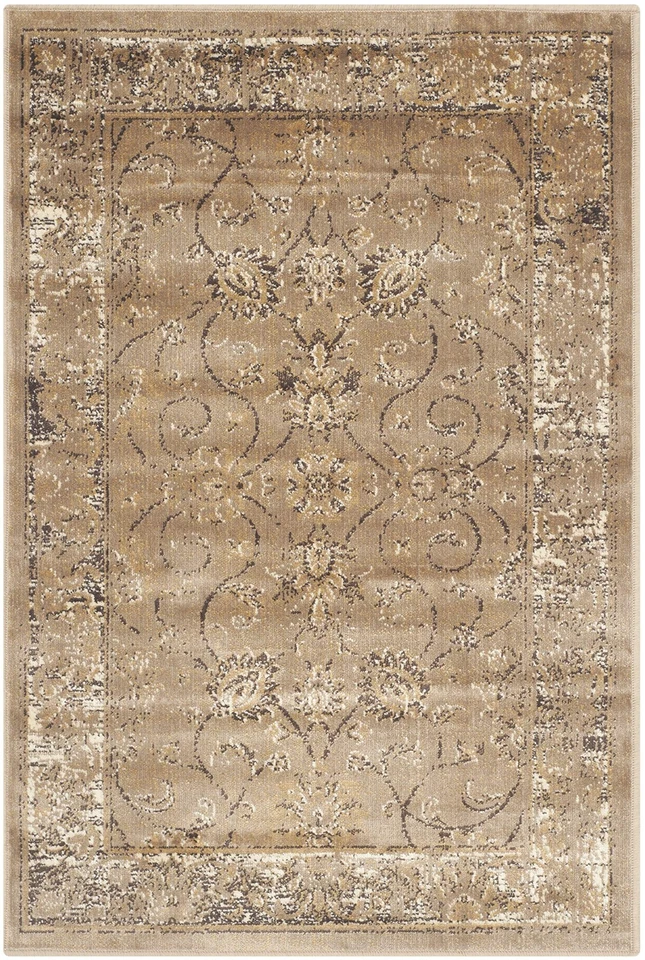 Alfombra de colección vintage - 2'7" x 4', topo, viscosa envejecida oriental... Foto 2 de 4