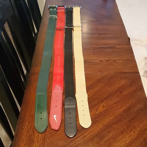 Nike Teamwork Men's Baseball Belts Lot of 4 Green Red Black Cream One Size