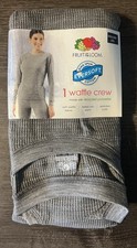 NEW Fruit Of the Loom Women  s 1 Waffle Pant XXXL/3XG Grey Ladies FOL Thermal