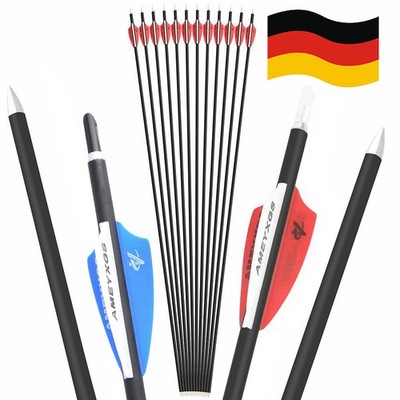 12X 32 Zoll Carbonpfeile Praxis Pfeil SP1000 Recurve Compound Bögen Zielschießen