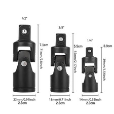 1/4" 3/8" 1/2" Drive Swivel Impact Universal Joint Socket Set Adapter Tool Kit