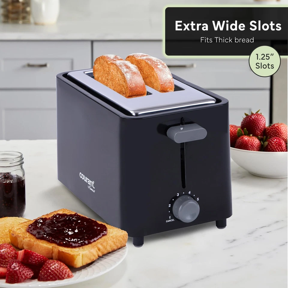 2-Slice Toaster Cool Touch with Extra Wide Slots For Bread, Bagels & Waffle w... - Image 2 of 4