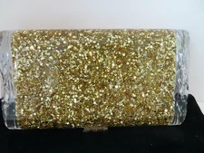 Edie Parker Gold Confetti/Clear Acrylic Lara Clutch Bag