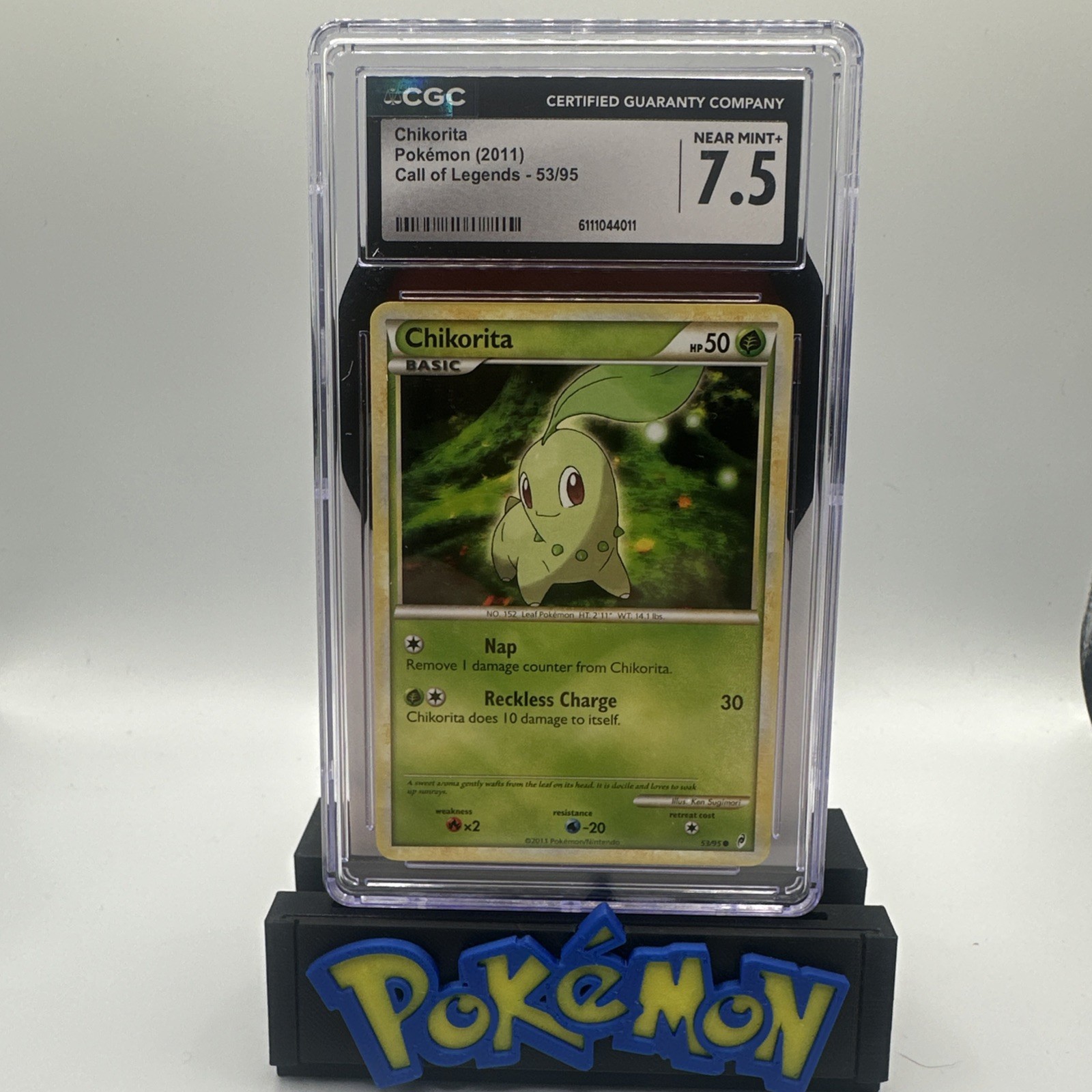 Chikorita 53/95 Common Pokemon Call of Legends CGC 7.5