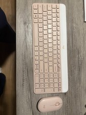 Logitech MK470 Keyboard Pink: USB-A Low-Profile Full-Size Keyboard  Mouse Combo