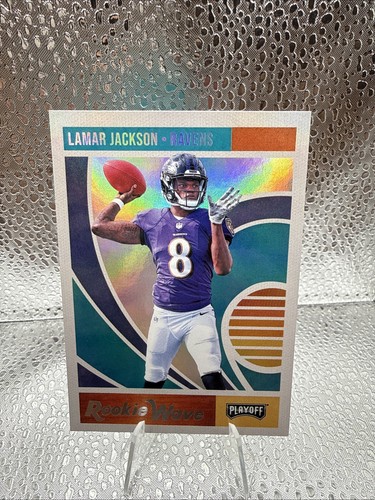 Lamar Jackson #7 2018 Panini Playoff Rookie Wave card