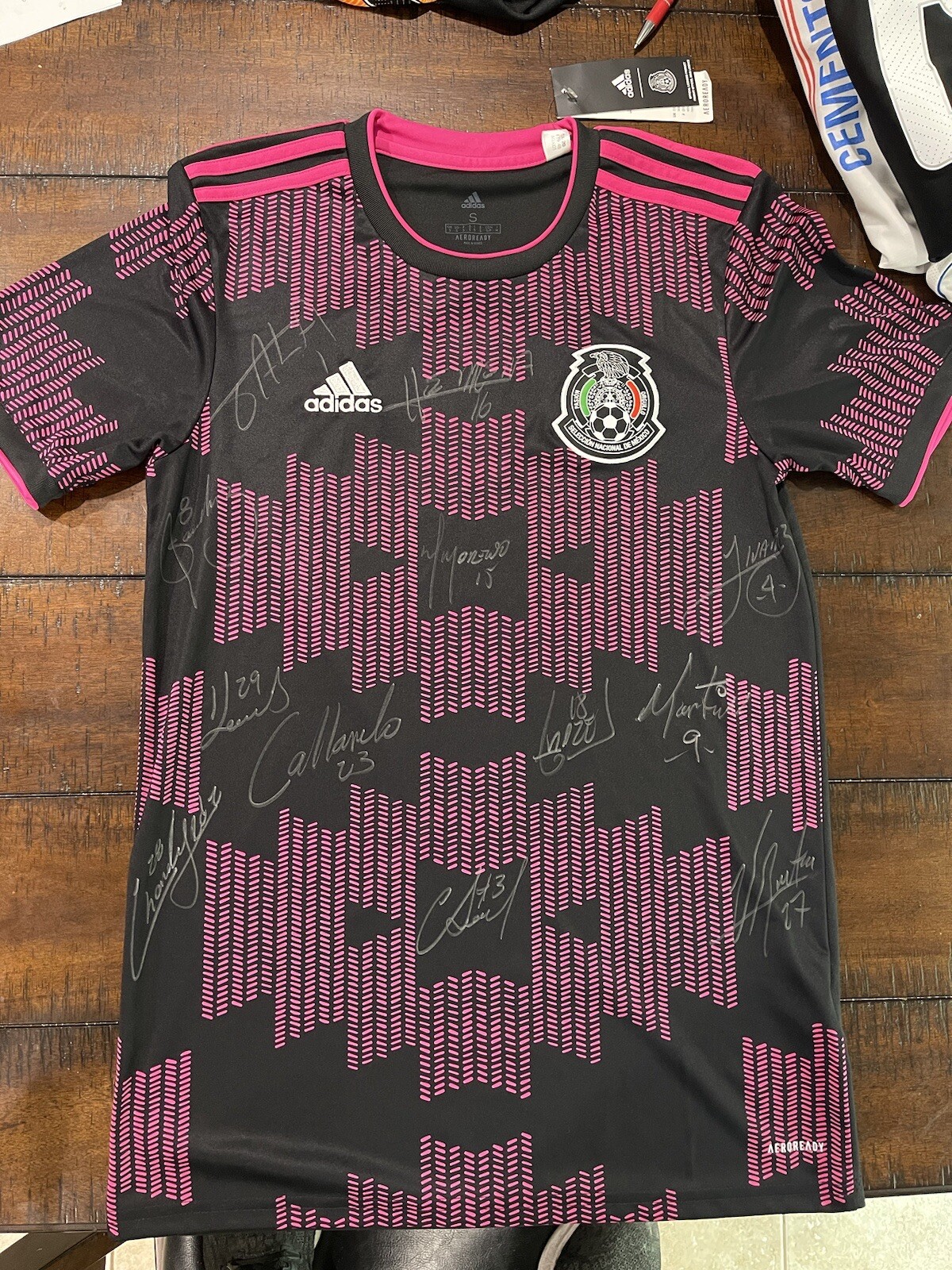 Adidas Mexico Official Home Pink /Rosa Jersey Shirt 2021S Autographed