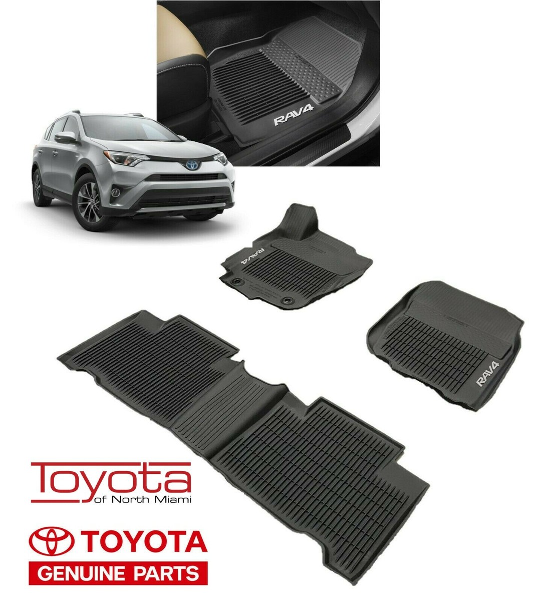 OEM Toyota 2016-2018 Rav4 Hybrid All Weather Floor Mats Liners
